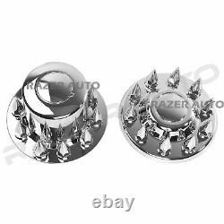 Chrome 19.5 Front+Rear Wheel Center Hub Cap 10 Lug Axle for 05-11 Dodge RAM