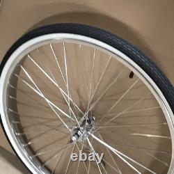 Chrome 26 S7 Wheelset Pair 36 Spoke w Whitewall Tires Hubs / Coaster Brake