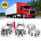 Chrome Front & Rear Axle Wheel Cover With33mm Spiked Lug Nut Covers for Semi Truck