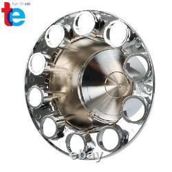 Chrome Hub Cover Kit 33mm Front & Rear Semi Truck Wheel Axle Covers Spiked