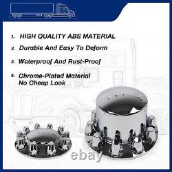 Chrome Hub Cover Kit 33mm Lug Nuts Front & Rear Semi Truck Wheel Axle Covers