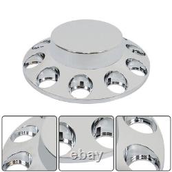 Chrome Hub Cover Semi Truck Wheel Axle Covers Kit 33mm Nut Front & Rear Complete