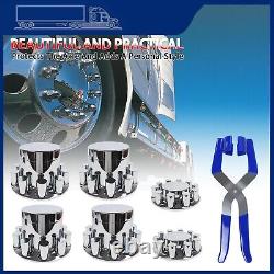Chrome Hub Cover Semi Truck Wheel For Axle Cover 33mm Lug Front & Rear Complete