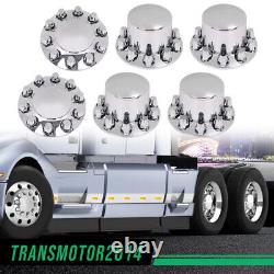 Chrome Hub Cover Semi Truck Wheel Kit Axle Cover 33mm Lug Front & Rear Complete