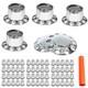 Chrome Hub Cover Semi Truck Wheel Kit Axle Cover 33mm Lug Front & Rear Complete