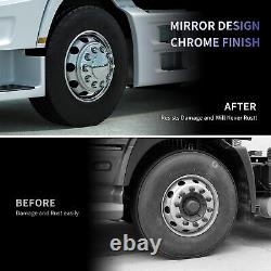 Chrome Hub Cover Semi Truck Wheel Kit Axle Cover 33mm Lug Front & Rear Complete