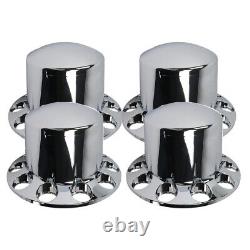 Chrome Hub Cover Semi Truck Wheel Kit Axle Cover 33mm Lug Front & Rear Complete