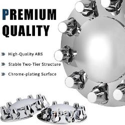 Chrome Hub Cover Semi Truck Wheel Kit Axle Cover 33mm Lug Front & Rear Complete