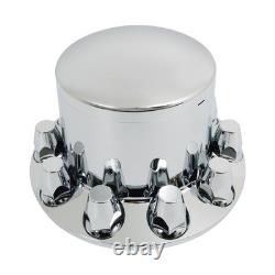 Chrome Hub Cover Semi Truck Wheel Kit Axle Cover 33mm Lug Front & Rear Complete