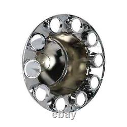 Chrome Hub Cover Semi Truck Wheel Kit Axle Cover 33mm Lug Front & Rear Complete