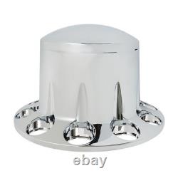 Chrome Hub Cover Semi Truck Wheel Kit Axle Cover 33mm Lug Front & Rear Complete