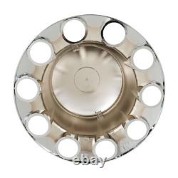 Chrome Hub Cover Semi Truck Wheel Kit Axle Cover 33mm Lug Front & Rear Complete