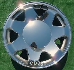 Chrome No Logo Center Caps 4 Plain Smooth fit OEM Cadillac Escalade 17 in Wheels