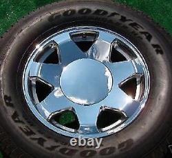 Chrome No Logo Center Caps 4 Plain Smooth fit OEM Cadillac Escalade 17 in Wheels