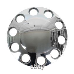 Complete 33mm Lug Chrome Hub Cover Semi Truck Wheel Axle Cover Kit Front & Rear