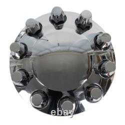 Complete 33mm Lug Chrome Hub Cover Semi Truck Wheel Axle Cover Kit Front & Rear
