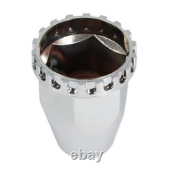 Complete 33mm Lug Chrome Hub Cover Semi Truck Wheel Axle Cover Kit Front & Rear