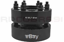 Complete Ford F-150 Black 2 Hub Centric Wheel Spacers 6x135 +24 Spline Lug Nuts