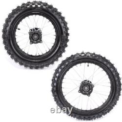 Complete Front +Rear 60/100- 14 80/100-12 Wheel Rim+Tire+Tube For Dirt Pit Bike