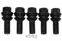 Complete Set Of Porsche Cayenne OEM 14x1.5 R14 Lug Bolts Black With Swivel Washer