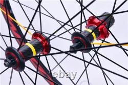 Cosmic 700C Carbon Fiber Wheelset 38/50/60mm V Brake Road Bike Front Rear Wheels