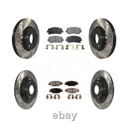DF Front Rear Drilled Slotted Brake Rotors Pad Kit for 2016-2020 Mazda CX-5