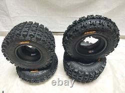 DWT A5 Black Front Rear Rims Wheels Sunf A027 Tires Suzuki LTR450 LTZ400 Z400