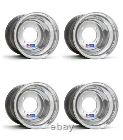 DWT Polished Aluminum 8 Front 8x5 and Rear 8x8 Rims Honda TRX200SX TRX 200SX