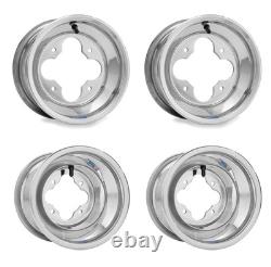 DWT Polished Rolled Lip Front 10 4+1 Rear 8 Wheels Rims YFZ450 Raptor Banshee