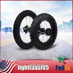 Dirt Pit Bike Tires Set Rear Wheel Rim 80/100-12 & Front Wheel Rim 60/100-14 USA