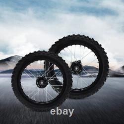 Dirt Pit Bike Tires Set Rear Wheel Rim 80/100-12 & Front Wheel Rim 60/100-14 USA