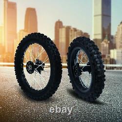 Dirt Pit Bike Tires Set Rear Wheel Rim 80/100-12 & Front Wheel Rim 60/100-14 USA