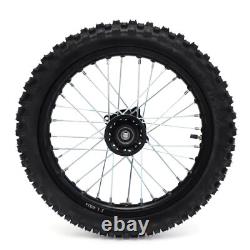 Dirt Pit Bike Tires Set Rear Wheel Rim 80/100-12 & Front Wheel Rim 60/100-14 USA