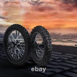 Dirt Pit Bike Tires Set Rear Wheel Rim 80/100-12 & Front Wheel Rim 60/100-14 USA
