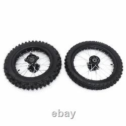 Dirt Pit Bike Tires Set Rear Wheel Rim 80/100-12 & Front Wheel Rim 60/100-14 USA
