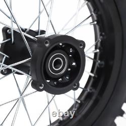 Dirt Pit Bike Tires Set Rear Wheel Rim 80/100-12 & Front Wheel Rim 60/100-14 USA