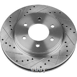 Disc Brake Rotor For 2005-2008 Ford F-150 Front Cross-Drilled Slotted Set of 2