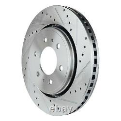 Disc Brake Rotor For 2010-2019 Ford F-150 Front Cross-Drilled Slotted Set of 2