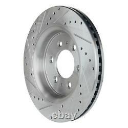 Disc Brake Rotor For 2010-2019 Ford F-150 Front Cross-Drilled Slotted Set of 2