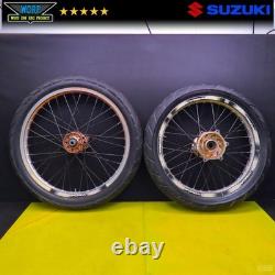 Dna 2002 Suzuki Drz400e Anodized Front Rear Wheels Hubs Supermoto Tires 00-07