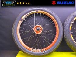 Dna 2002 Suzuki Drz400e Anodized Front Rear Wheels Hubs Supermoto Tires 00-07