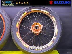 Dna 2002 Suzuki Drz400e Anodized Front Rear Wheels Hubs Supermoto Tires 00-07