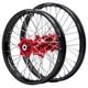 Dubya Edge Complete Front/Rear Wheel Set 1.60 x 21 / 2.15 x 18 Black Rim/Red