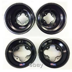 Dwt Black A5 10 Front 8 Rear Wheels Rims Yamaha Yfz450 Banshee Raptor 700 660