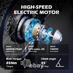 Electric Bike E-Bike 6000W Peak 60V 30AH Adult Bicycles 70/100-19 Off-Road Tire