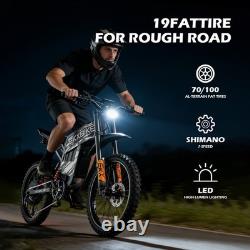 Electric Bike E-Bike 6000W Peak 60V 30AH Adult Bicycles 70/100-19 Off-Road Tire