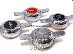 Engraved Zenith Cut Chrome Knock-Off Spinners for Lowrider Wire Wheels