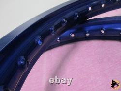 FIT KAWASAKI KX80 1983 ALUMINIUM BLUE FRONT+ REAR WHEEL RIM SET nan3884