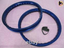 FIT KAWASAKI KX80 1983 ALUMINIUM BLUE FRONT+ REAR WHEEL RIM SET nan3884