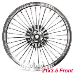 Fat Spoke Front Rear Wheels Dual Disc 21 x3.5 18x3.5 Touring Road King 2000-2007